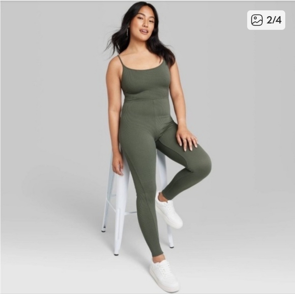 Women's Seamless Bodysuit - Wild Fable Olive Green